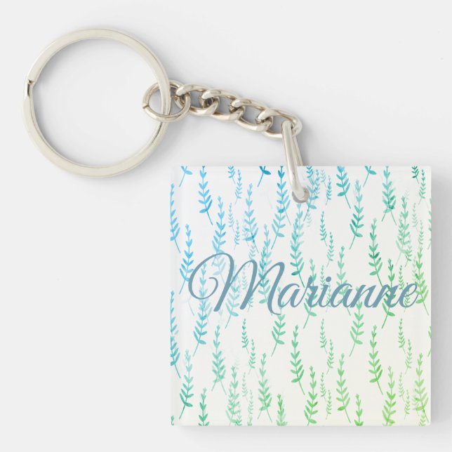Tiny Twigs with Leaves Key Ring (Front)