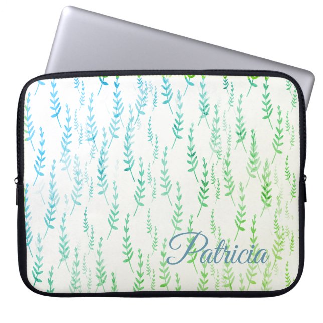 Tiny Twigs with Leaves Laptop Sleeve (Front)