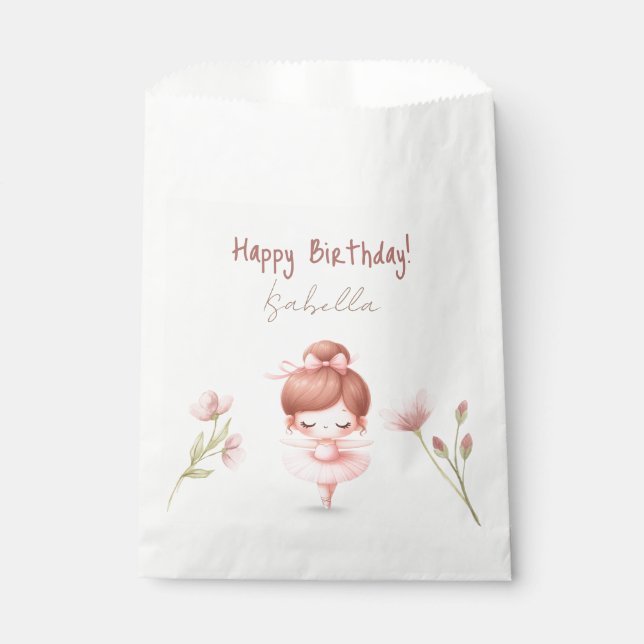 Tiny Twirls – Ballerina  Favour Bag (Front)