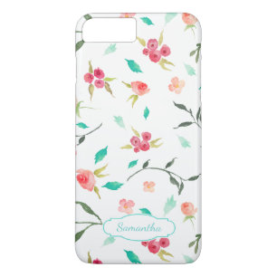 Tiny Watercolor Floral Pattern with Name iPhone 8 Plus/7 Plus Case