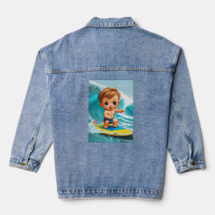 Tiny Wave Rider – Baby Surfer Vibes Denim Jacket
