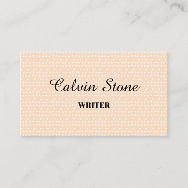 Tiny white dots on blush business card (Front)
