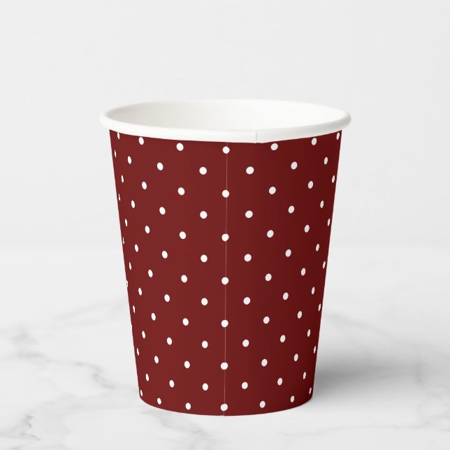 Tiny White Dots on Red Paper Cups (Right)