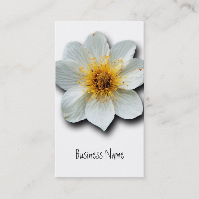 Tiny White Flowers Business Card (Front)
