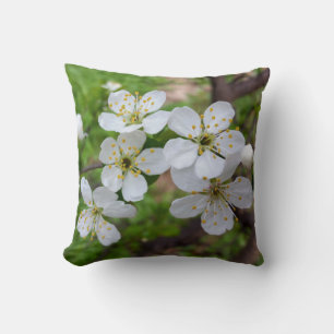 tiny white flowers cushion