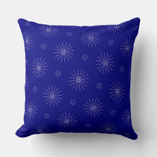 Tiny white flowers on navy blue cushion