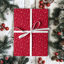 Tiny White Stars on Red Christmas