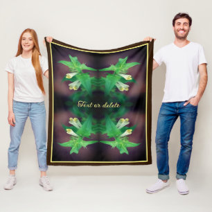 Tiny White Wildflower Abstract Personalised Fleece Blanket