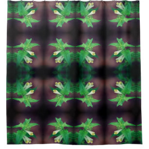 Tiny White Wildflower Close Up Pattern Shower Curtain