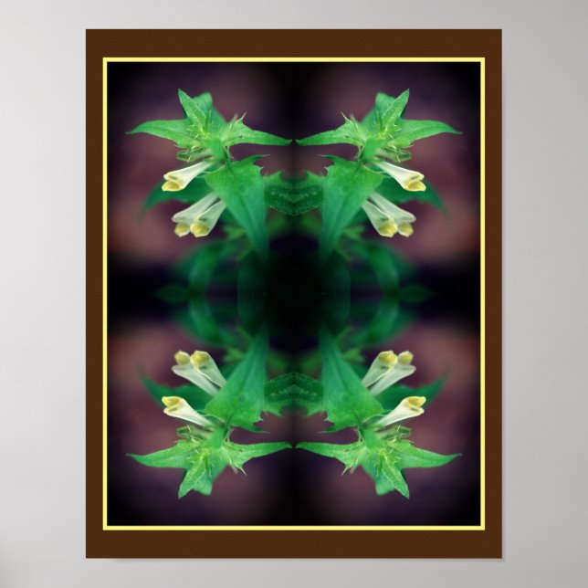 Tiny White Wildflower Mirror Floral Art Poster (Front)