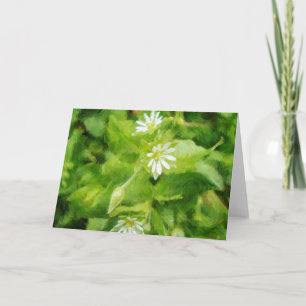 Tiny White Wildflowers Artsy Note Card