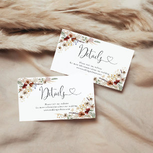Tiny Wildflower Baby Shower Details Enclosure Card