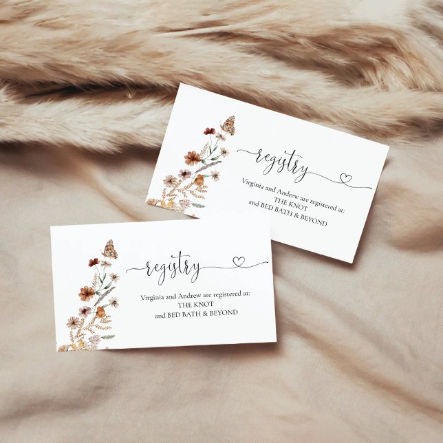 Tiny Wildflower Bridal Shower Registry Enclosure Card (Creator Uploaded)