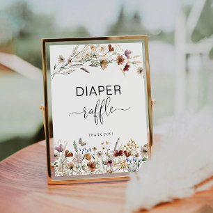 Tiny Wildflower Diaper Raffle Sign