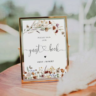 Tiny Wildflower Guest Book Sign