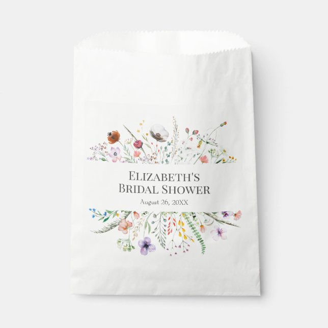 Tiny Wildflower Meadow Bridal Shower  Favour Bag (Front)