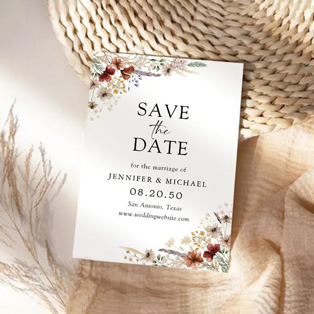 Tiny Wildflower Save The Date Card (Creator Uploaded)