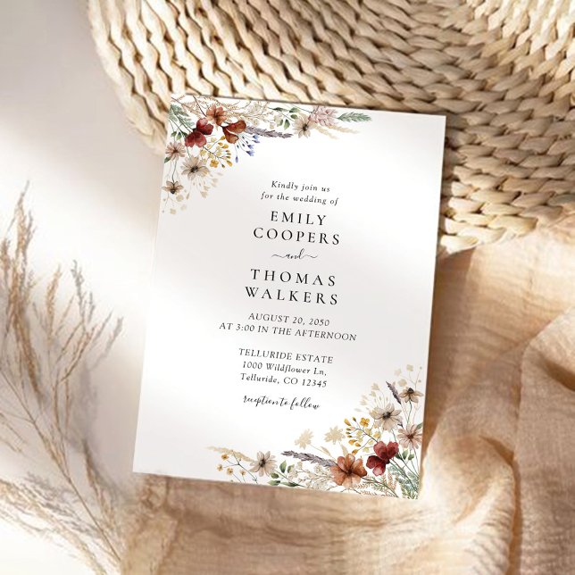 Tiny Wildflower Wedding Ceremony Invitation (Creator Uploaded)