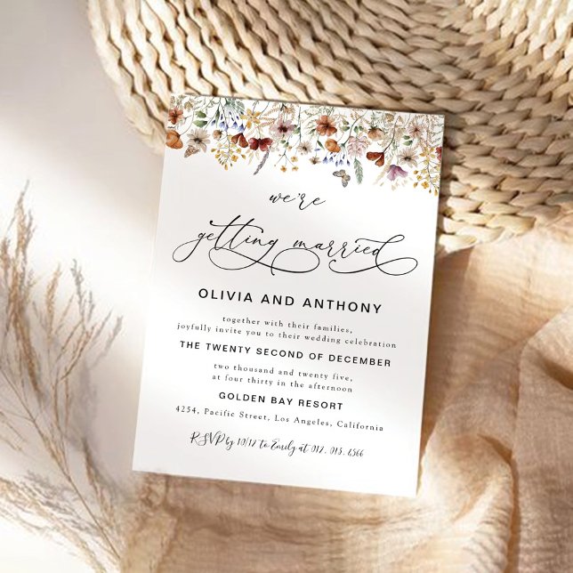 Tiny Wildflower Wedding Ceremony Invitation (Creator Uploaded)