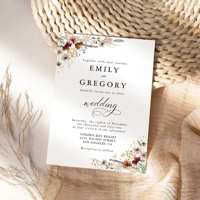 Tiny Wildflower Wedding Ceremony Invitation (Creator Uploaded)
