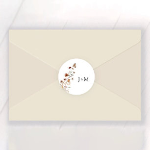 Tiny Wildflower Wedding Classic Round Sticker