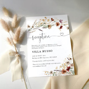 Tiny Wildflower Wedding Reception Enclosure Card