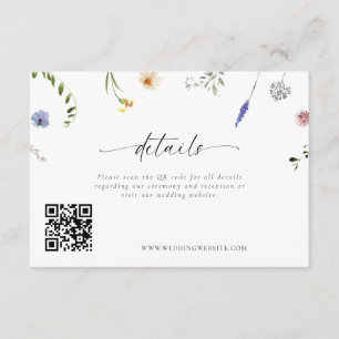 Tiny Wildflowers Wedding Details Enclosure Card