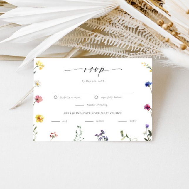 Tiny Wildflowers Wedding RSVP Card (Creator Uploaded)