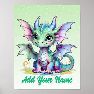 Tiny Wings Dragon – Personalized Kids Wall Art