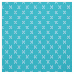 Tiny Xs in Turquoise Blue Fabric