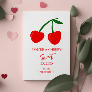 Tiny You're a Cherry Sweet Friend Valentines Card