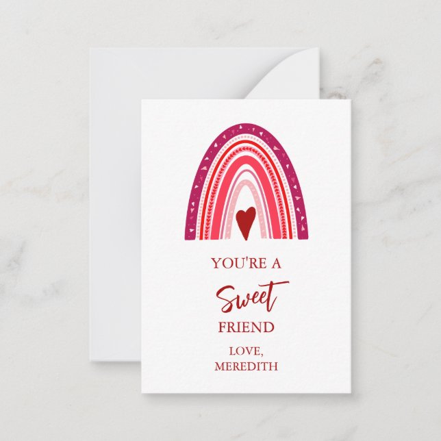 Tiny You're a Sweet Friend Valentines Card (Front)