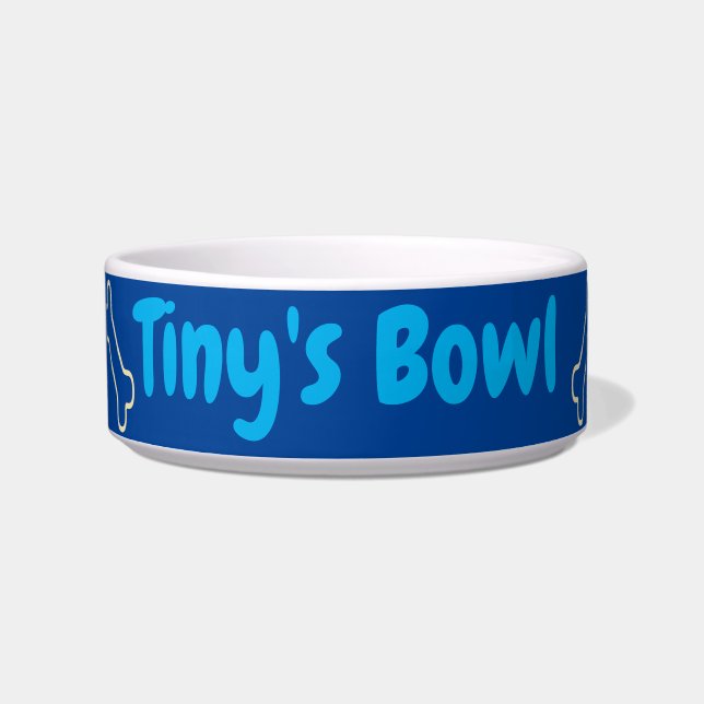 "Tiny's Bowl" Coordinated Customisable Pet Bowl (Front)