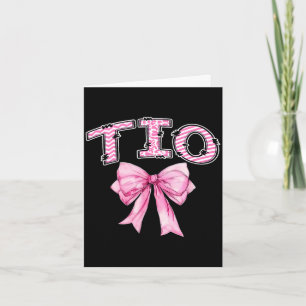 Tio birthday girl matching coquette pink bow  card