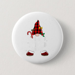 Tio Gnome Buffalo Plaid Matching Family Christmas 6 Cm Round Badge