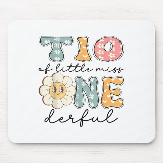 Tio Of Little Miss Onederful 1st Birthday Girl Dai Mouse Pad (Front)
