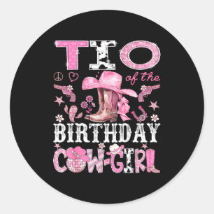 Tio Of The Birthday Cow-girl Nk Disco Rodeo Tio Classic Round Sticker