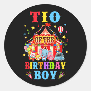 Tio Of The Birthday For Boy Circus Carnival Theme Classic Round Sticker