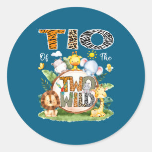 Tio Of The Two Wild 2nd Birthday Boy Jungle Safari Classic Round Sticker