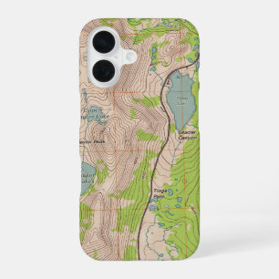 Tioga Pass, California Topographic Map iPhone 16 Case