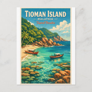 Tioman Island, Malaysia, in a vibrant tropical Postcard