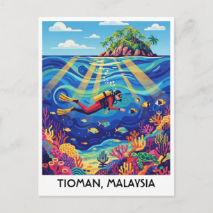 Tioman Malaysia Scuba Diving Postcard
