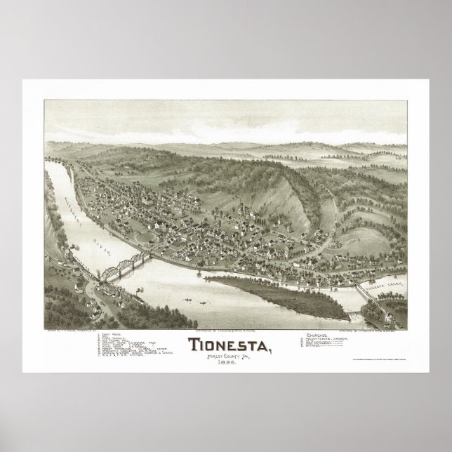 Tionesta, PA Panoramic Map - 1896 Poster (Front)