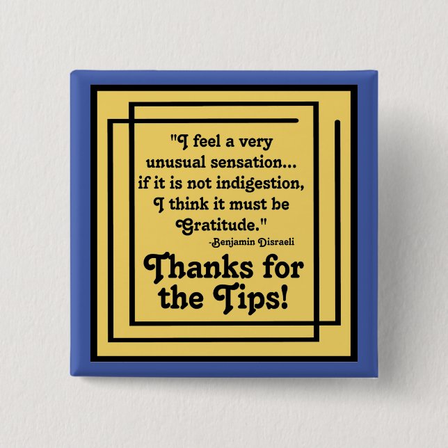 Tip appreciation 15 cm square badge (Front)