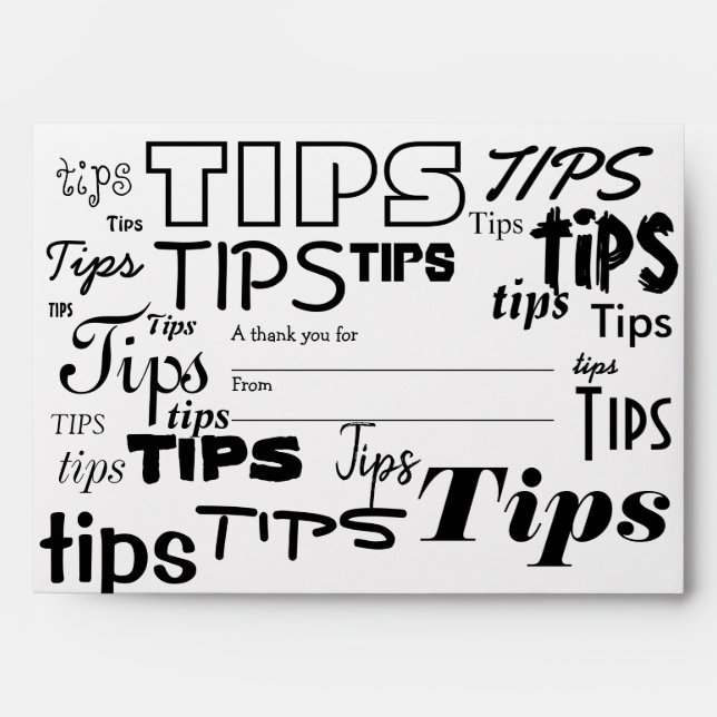 Tip Envelope / A Thank you for ... (Front)