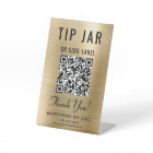 Tip Jar QR Code Gold Tabletop