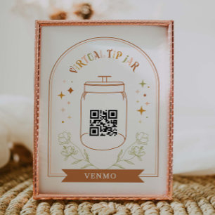 Tip Jar Scan sign Cash Small Business Payment