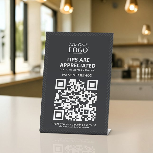 Tip Jar Scan to Pay Qr Code Contactless Mobile Pedestal Sign (Creator Uploaded)