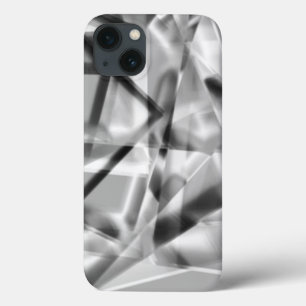 Tip of square pieces of some acrylic, grey white iPhone 13 case