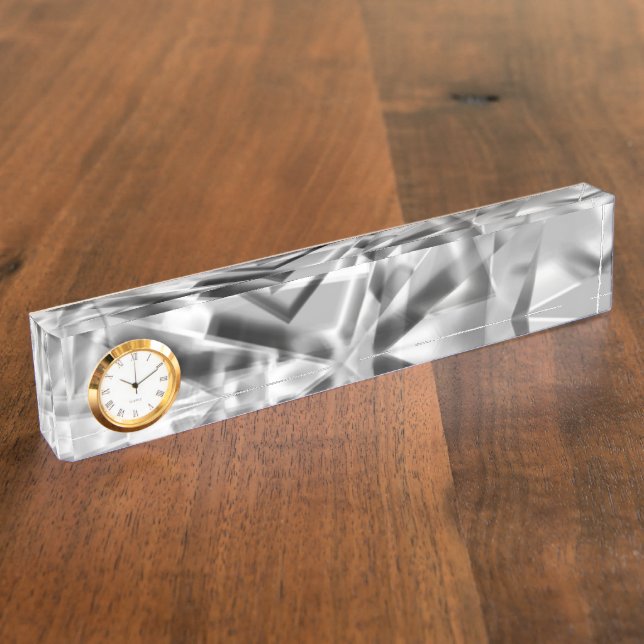 Tip of square pieces of some acrylic, grey white nameplate (Side)